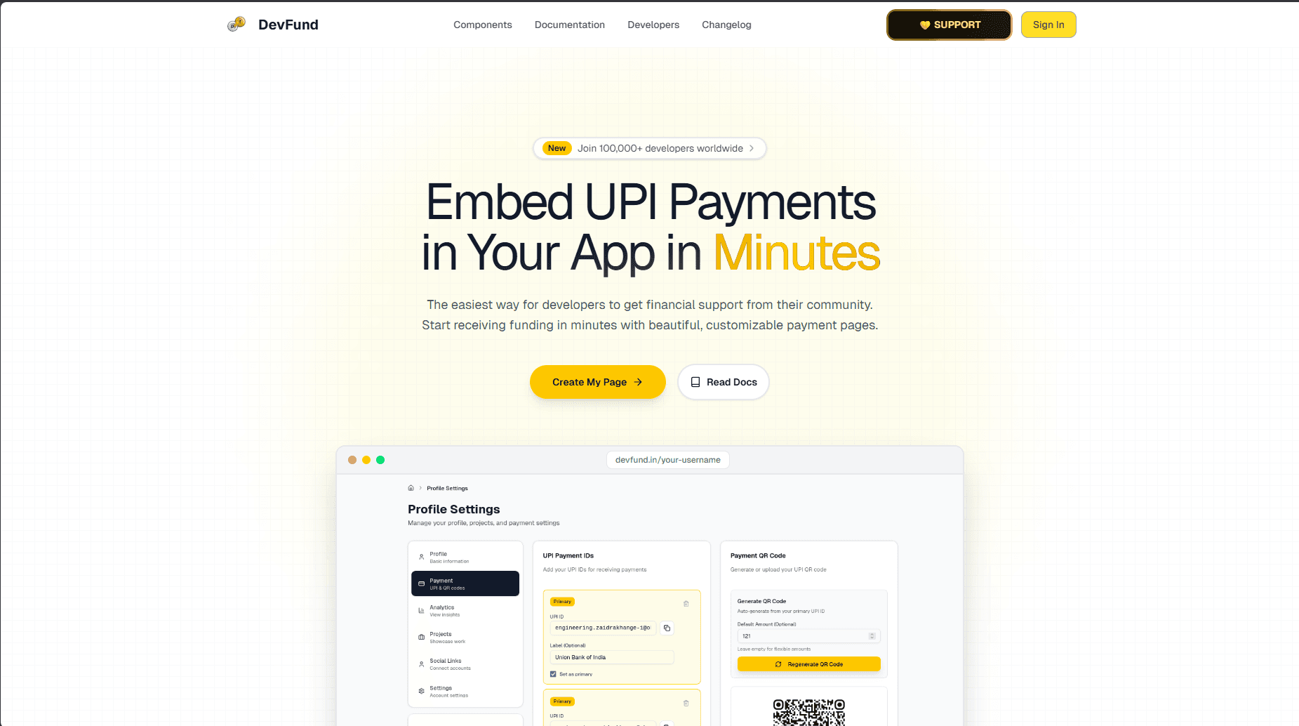 DevFund developer support platform